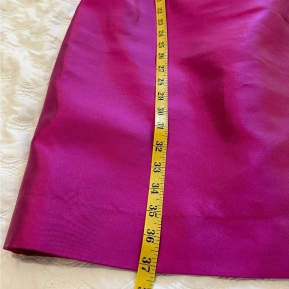 Rickie Freeman For Teri Jon Fuchia Sleeveless Formal Silk Wool Blend Dress S 10 - Picture 14 of 16